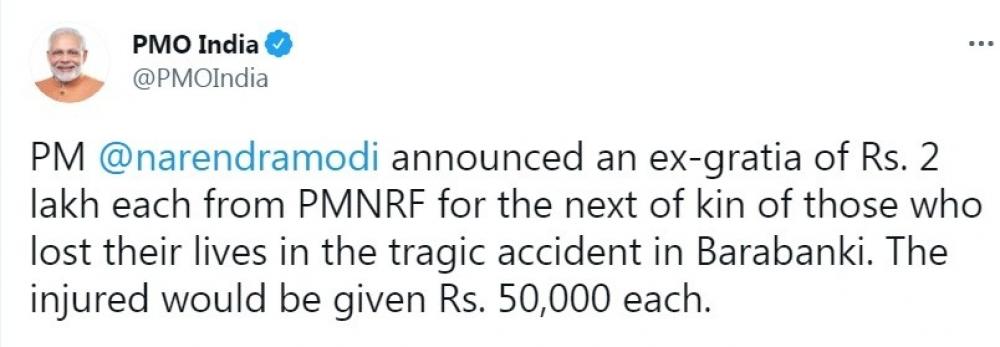 The Weekend Leader - Modi announces Rs 2L for kin of Barabanki accident victims